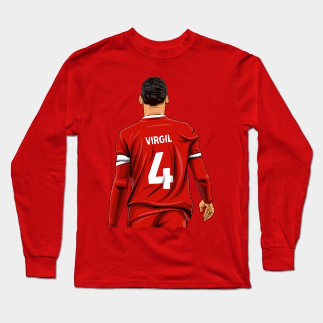 Virgil Van Dijk Long Sleeve T-Shirt by Aldduardo